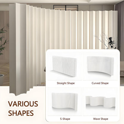 Portable Room Divider Wall, Foldable Room Partition, Adjustable Paper Privacy Screen, Folding Wall Dividers for Room Separation, Decorative Privacy Divider for Home Office Nursery Studio White-7x2m