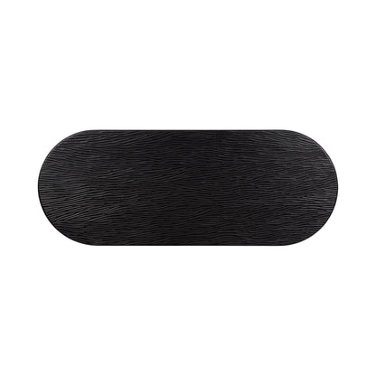 Kate and Laurel Yesenia Modern Capsule Mango Wood Console Table, 36 x 14 x 29, Black, Transitional Decorative Entryway Table with Textured Tabletop Design for Entry Decor Option