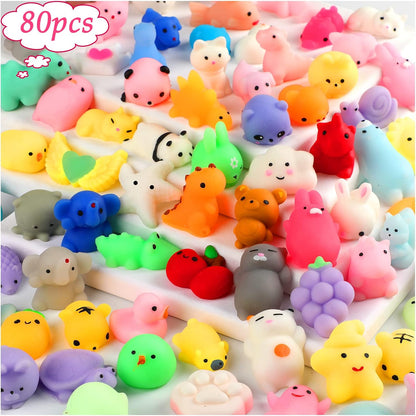 Skiennix 80pcs Mochi Squishy Toys - Mini Kawaii Fidget Toys for Kids | Perfect Easter Basket Stuffers