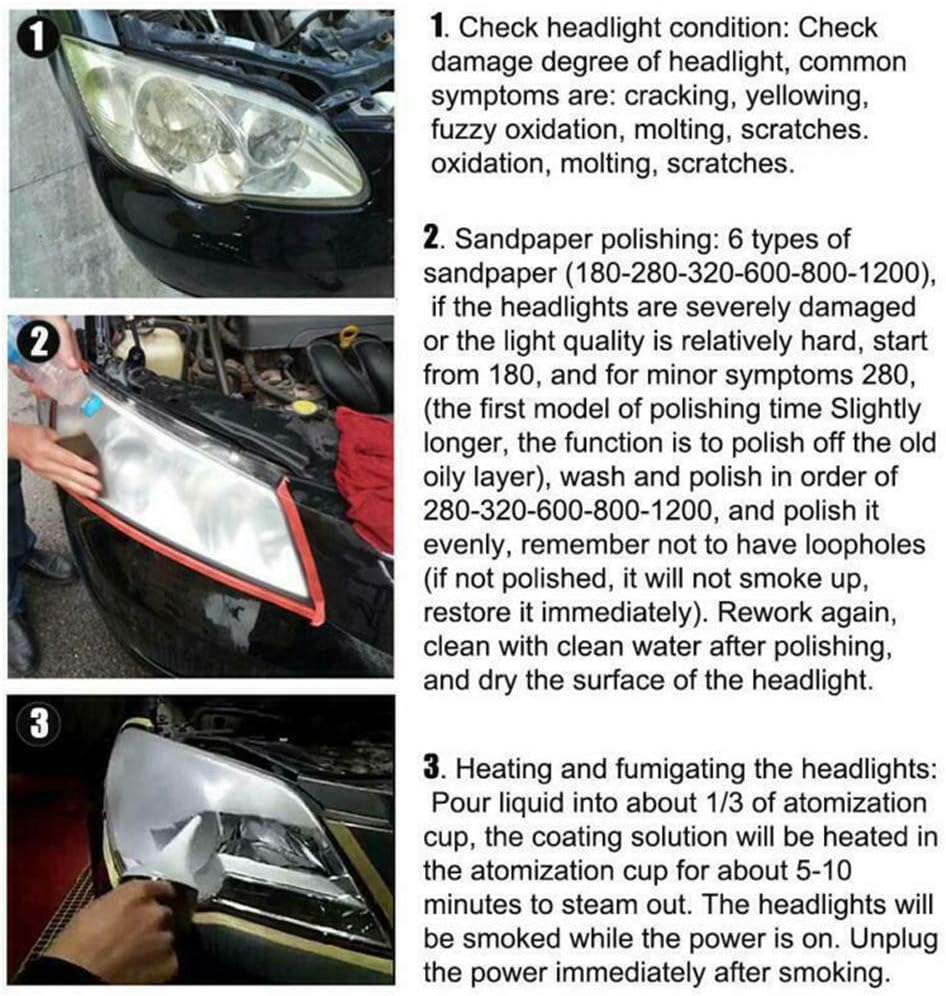Atomizing Cup Car Headlight Lens Repair Tool - Restoration Auto Restore Kit