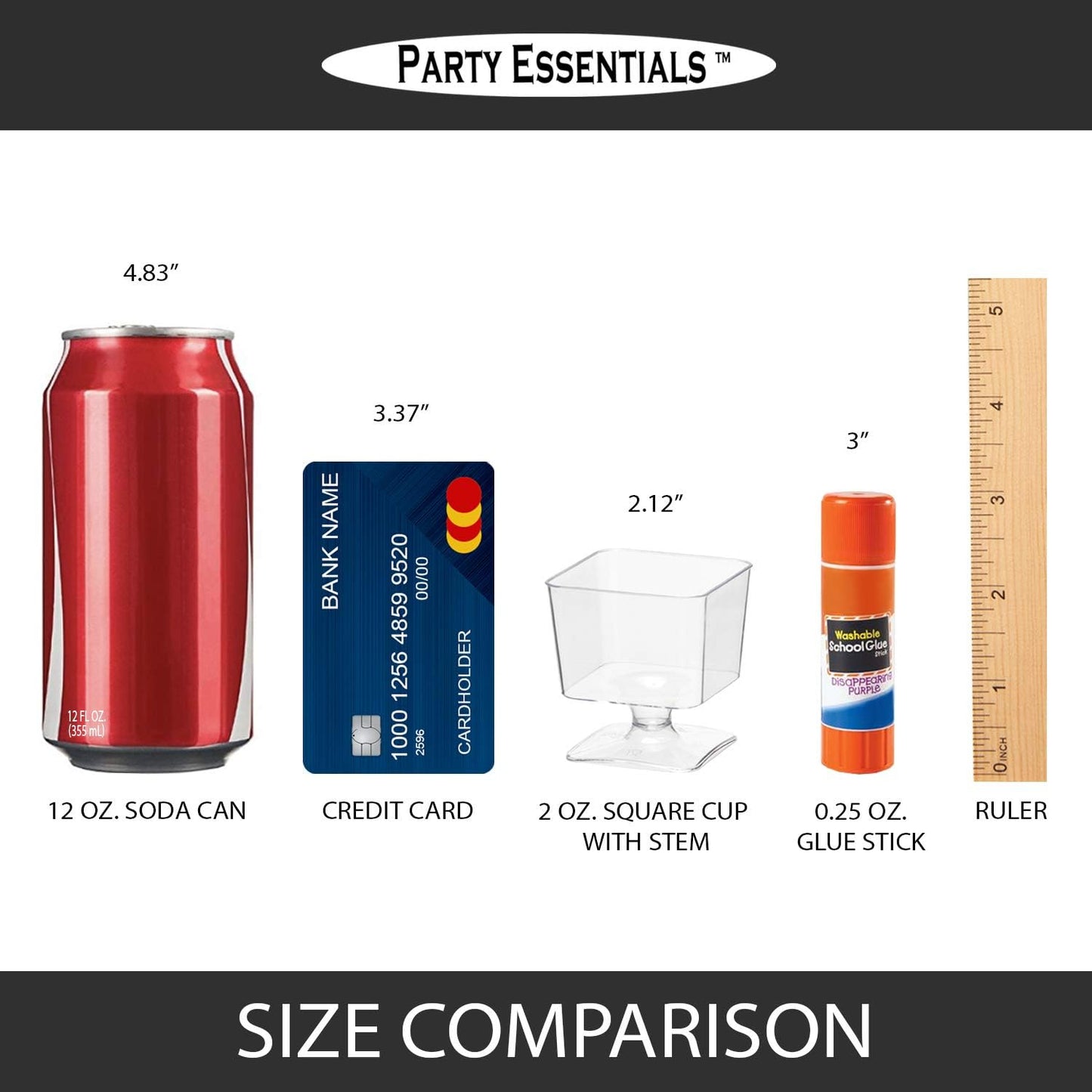 2 oz. Stemmed 20-Count Party Essentials Mini Disposable Plastic Small Portion Ice Cream/Dessert/Yogurt/Parfait Sample