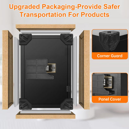 3.4 Cuft Large Fireproof Safe Box for Home, Digital Security Safe Fireproof and Waterproof with Programmable Keypad and Key Lock, Home Fire Safe for Document Money Valuables