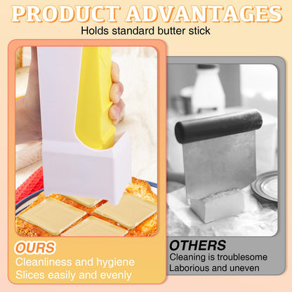 OPLCFO 2PCS Butter Cutter and Storage Case, Butter Stick Slicer for Bread Cakes Cookie