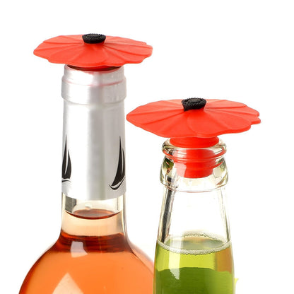 Charles Viancin Poppy Silicone Bottle Stopper, Set of 2