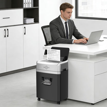 BONSEN 150-Sheet Autofeed Paper Shredder Heavy Duty, 60 Mins Micro-Cut Shredder for Office, 6 Gal Large Capacity Bin P-4 High Security Commercial Document Shredders for Home Office S3114