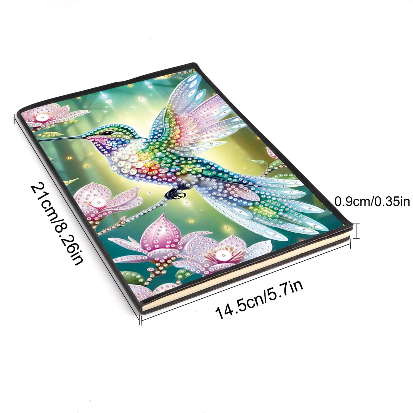 JISHSHAY Diamond Art Notebook Journal Diamond Painting Note Book Gem Art Sketchbook Gem Painting Blank Notebook Mosaic Kits for Adults Diary with Special Shape Drills 14.5×21cm/5.7×8.26in Hummingbird