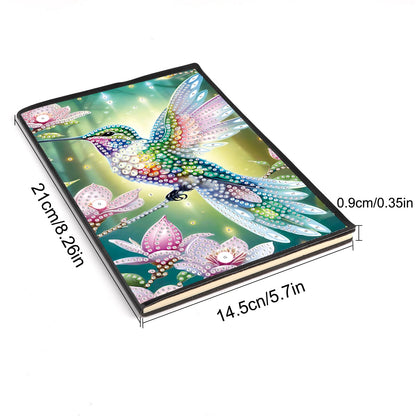 JISHSHAY Diamond Art Notebook Journal Diamond Painting Note Book Gem Art Sketchbook Gem Painting Blank Notebook Mosaic Kits for Adults Diary with Special Shape Drills 14.5×21cm/5.7×8.26in Hummingbird