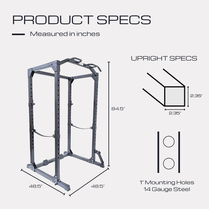 HulkFit Multifunctional Gen 2 Pro Series Power Cage Squat Rack with Home Gym Attachments and Accessories - Black