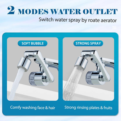 Sink Water-Filter 1080-Rotating Faucet Extender - Kitchen Bathroom Swivel Faucet Aerator, Water Filter with Active Carbon for Water Purifier System & Skin Care, Kitchen Faucet Filter Tap Attachment