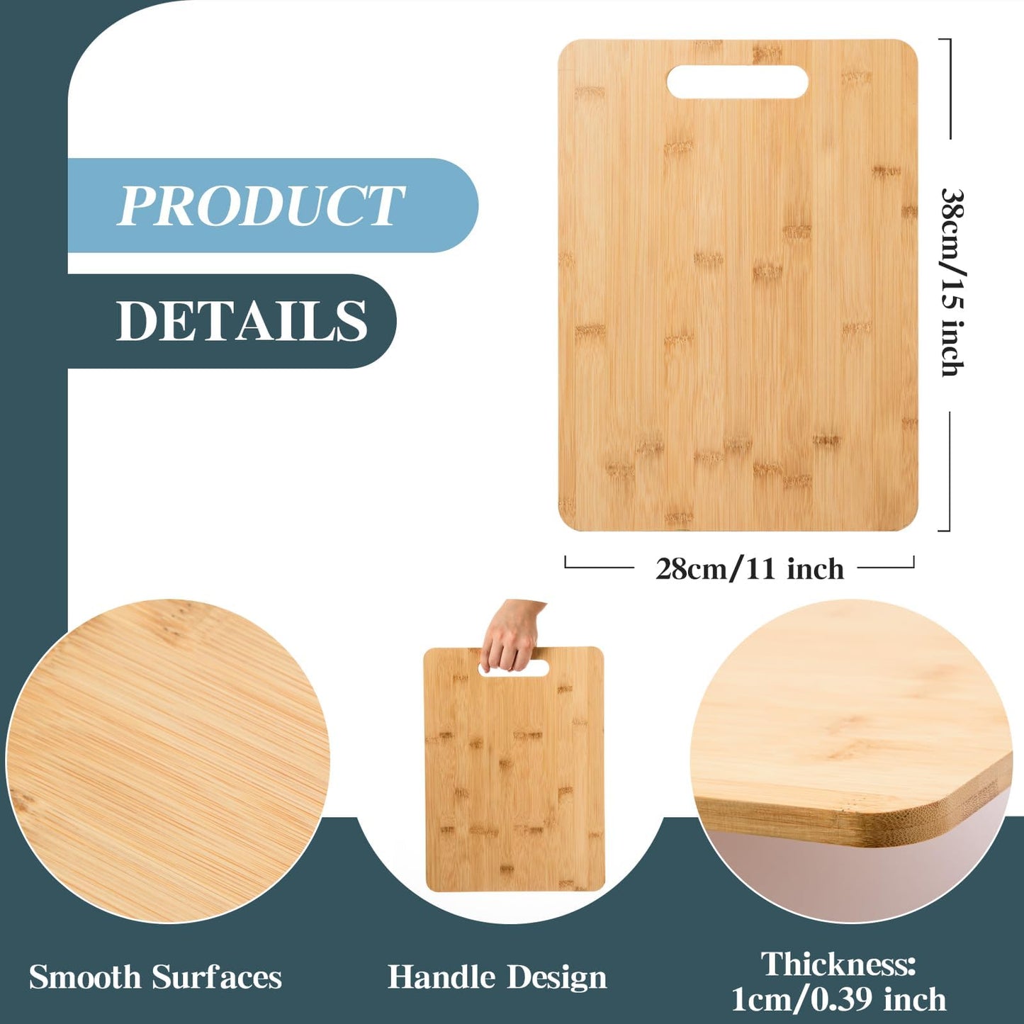 AWIZOM 12 Pack Bamboo Cutting Boards Wood Chopping Boards Bulk Bamboo Serving Boards with Handle Wooden Charcuterie Boards Laser Engraving Board for Customized Mother's Day Housewarming Pesent,11x15"