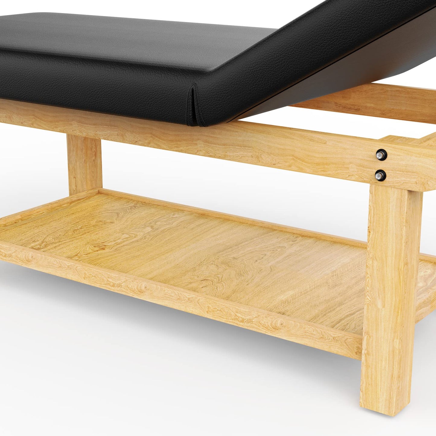 Wood Wide Stationary Massage Table for Treatment Table Physical Therapy Table Spa Facial Bed, PU Leather 31.5'' Wide 75'' Long Heavy Duty Professional Stationary Massage Bed - Black, 4-Legged