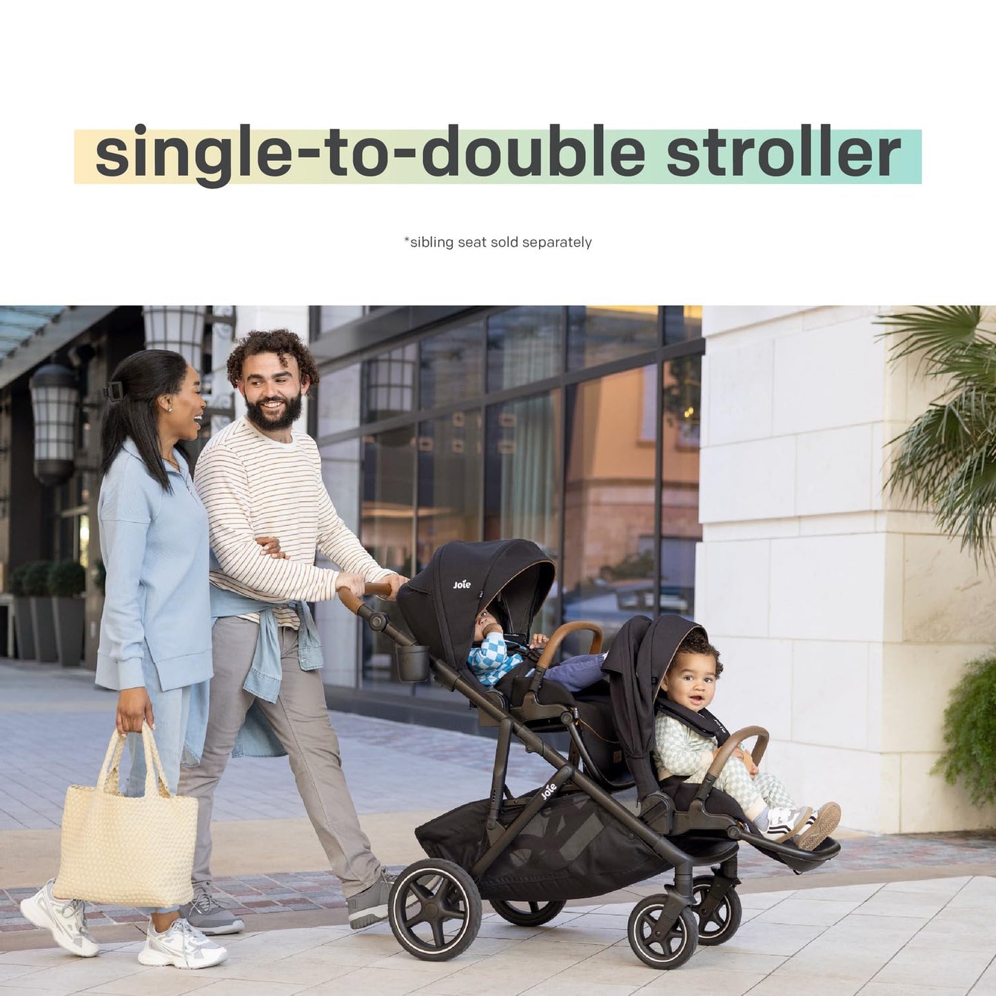 Joie Chive Single-to-Double Modular Stroller, 20+ Customizable Modes, Suspension & All-Terrain Rubber Wheels, Expandable UPF 50+ Canopy (Thunder)