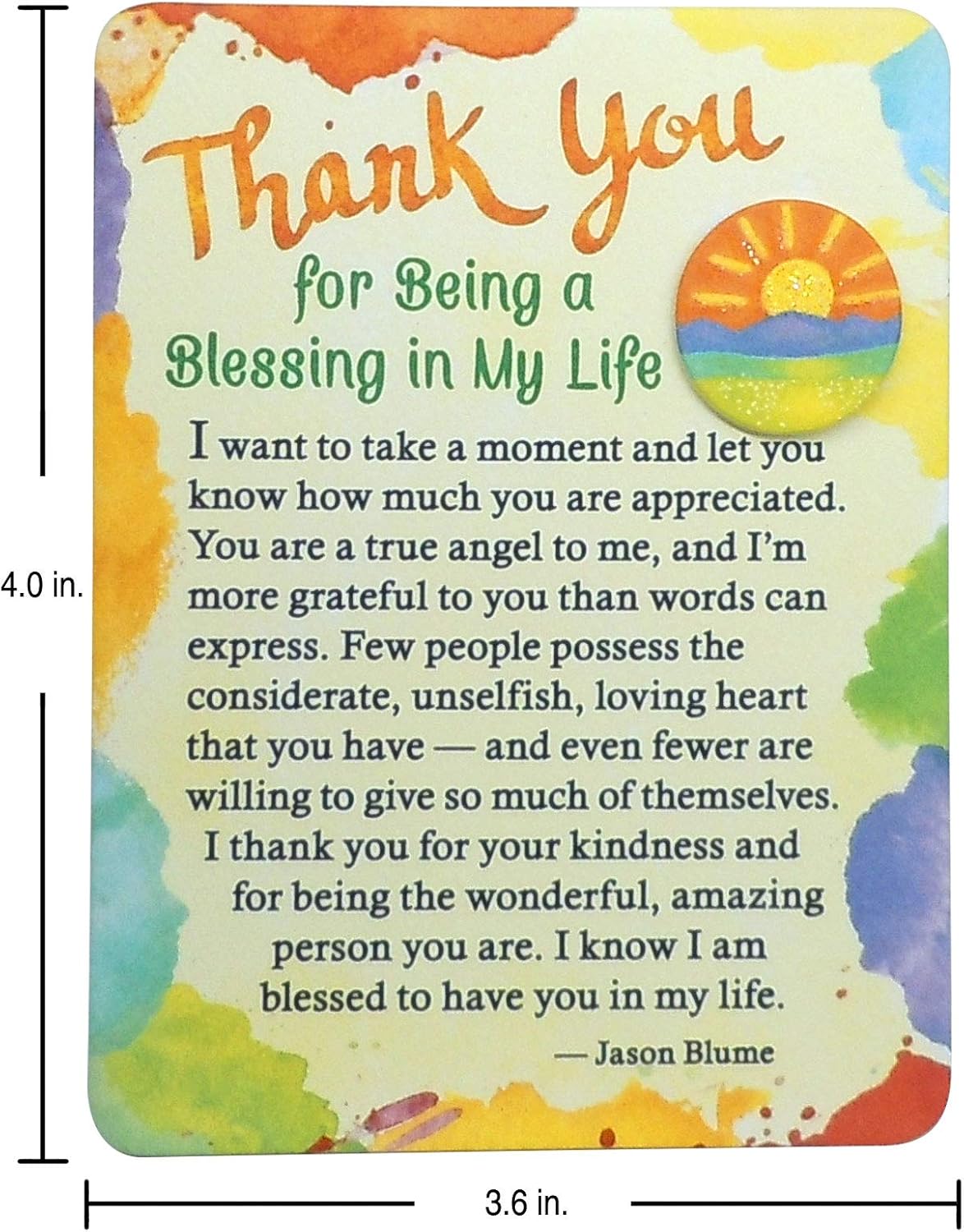 Blue Mountain Arts Appreciation Magnet with Easel Back, 4.9 x 3.6 Inches, Thank You Gift