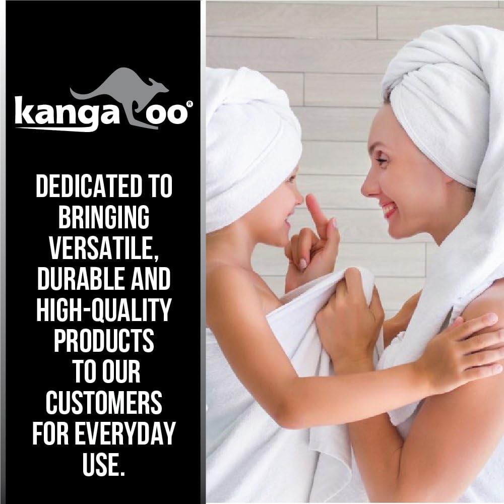 KANGAROO Luxury Chenille Bath Rug, Extra Soft Shaggy Mat for Kids Bathroom, Machine Wash, 24x17, Black