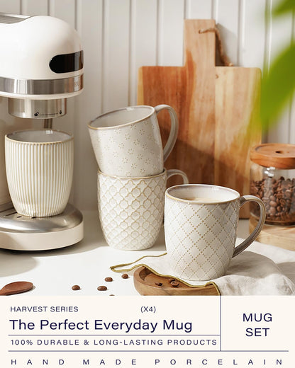 getstar Large Coffee Mugs 18 OZ Set of 4 with Big Handles, Ceramic Coffee Mug Microwave and Dishwasher Safe, Coffee Cups Ceramic
