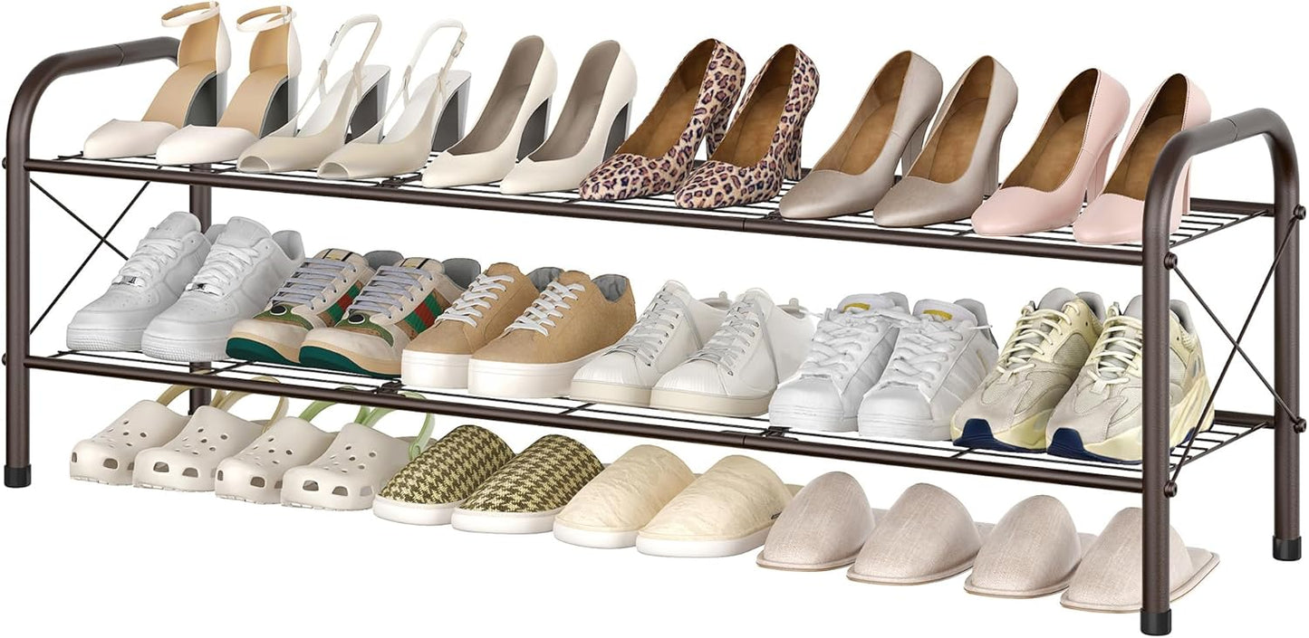 2 Closet, Hoctieon Tier Shoe Rack for Shoe Rack FreeStanding, Entryway Shoe Shelf, Shoe Storage Organizer, Durable Mesh