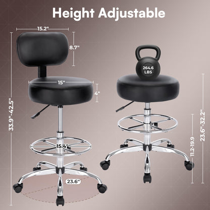 Huuger 61 x 28 Large Electric Standing Desk, Height Adjustable Computer Desk and Drafting Chair with Back Bundle