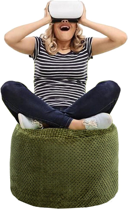 20x20x12 Inches Asuprui Pouf Ottoman Unstuffed Ottoman Foot Rest No Filler Soft Faux Fur Foot Stool Fuzzy Chair Floor