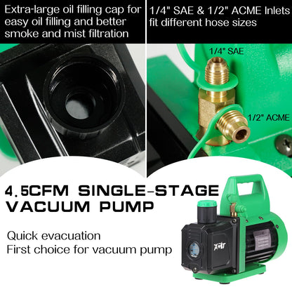 PB Motor Tech 3 Gallon Vacuum Chamber Kit with 4.5CFM Vacuum Pump and Tempered Glass Lid, Perfect for Wood Stabilization and Resin Casting, No Oil Included