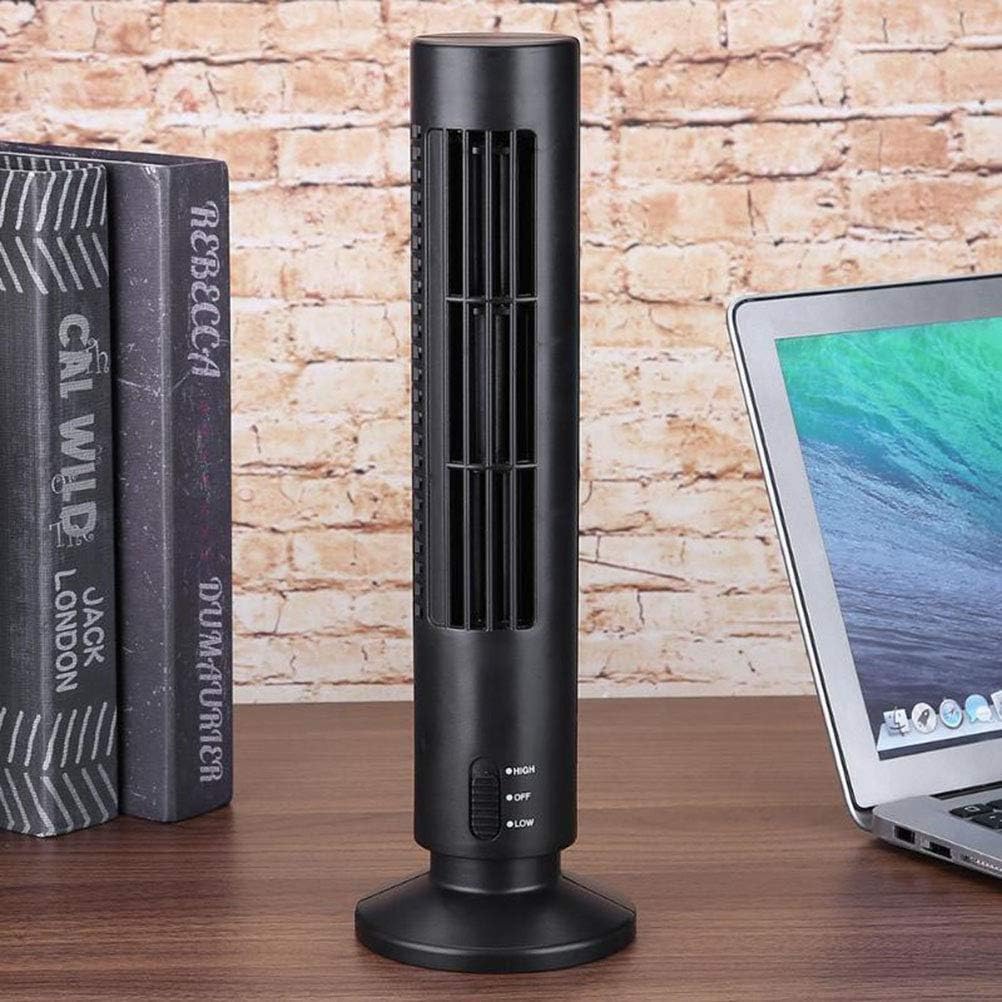 Portable Air Cooler, Vertical Bladeless Fan, USB Desktop Air Conditioner Mini Cooling Tower for Home Office (Black)
