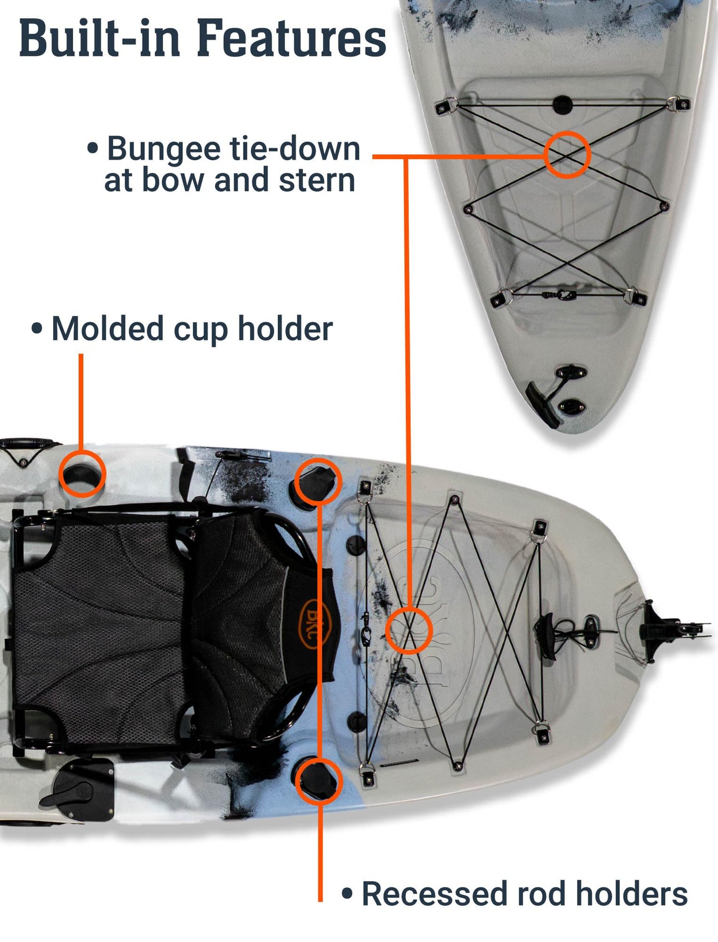 Brooklyn 10.0 Single Pedal Fishing Kayak by BKC, Lightweight Sit-On-Top Kayak with Flipper Drive, Rudder, Rod Holders & Cargo Storage