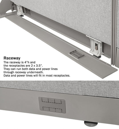 GOF Freestanding L Shaped Office Partition, Large Fabric Room Divider Panel, 30" D x 60" W x 48" H