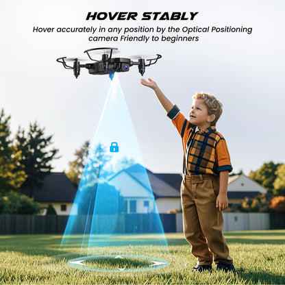 SIMREX Drone With Camera for Kids Adults,Mini RC Quadcopter Foldable,Altitude Hold, 3D Flip, Headless Mode, Gravity Control, 2 Batterie, Gifts for Kids, Adults, Beginner (New White)