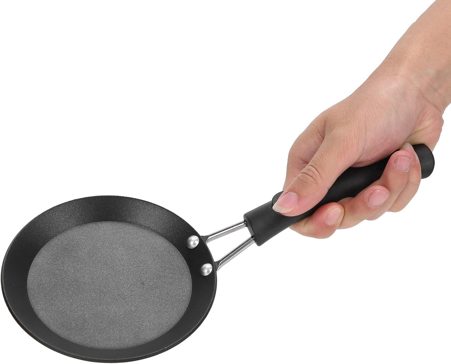 5 Inch Small Frying Pan, Mini Nonstick Durable Skillet, Refined Iron Omelet Pan for Kitchen and Outdoor Cooking