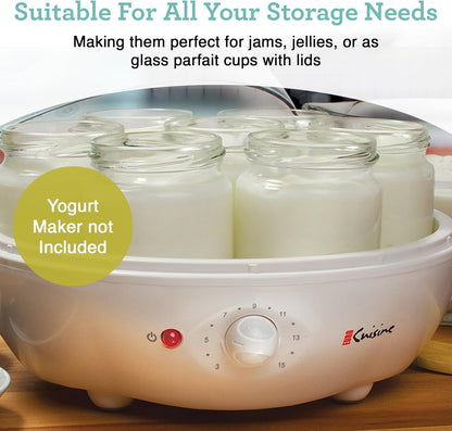 Euro Cuisine Glass Jars for Yogurt Maker, Set of 8