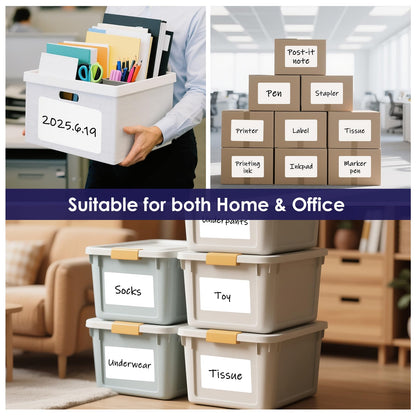 L LIKED 4"x6" Blank Removable Labels for Storage Bins, No Residue Handwritten Stickers for Boxes and Cases (150 Labels)
