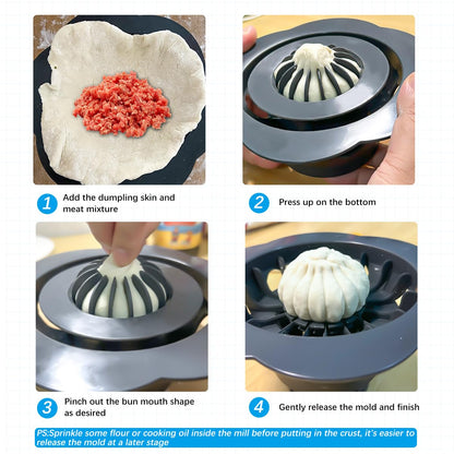 Baozi Maker Machine,6.57" Dumpling Momo Maker Mold Plastic Kitchen Gadget Tool Homemade Bao Buns Preparation Culinary Exploration Ease of Use Cleaning