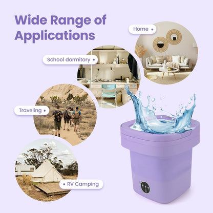 FETIONS Portable Washing Machine, 11L Foldable Washer with 3 Modes, Deep Cleaning for Underwear, Baby Clothes, and