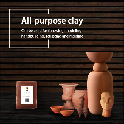 Old Potters Low Fire Pottery Clay (Cones 06-2) Art Modeling Clay, Ideal for Wheel Throwing and Hand Building, Pottery Clay for Sculpting, Beginners, and Advanced, 10 lbs Terra Cotta
