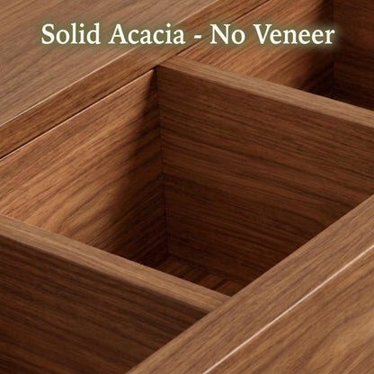 Tea Bag Organizer Drawer | Acacia Wooden Tea Box with 8 Compartments and Deep Storage Drawer | Tea Chest for Countertop Tea Station, Fits Tea Bags, Coffee Pods and Sugar Packets - 13 x 8.46 x 4.92 in