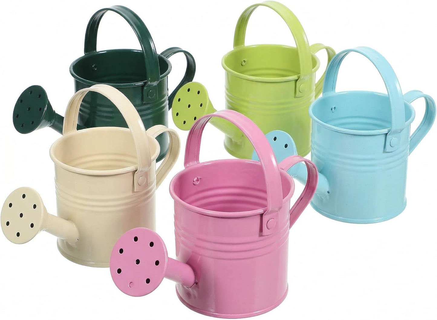 5 Pack 6oz Small Metal Watering Can for Kids, Mini Plant Water Pot for Indoor Outdoor Gardening, Cute Toddler Beach