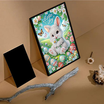 TDFERAN Notebook Easter Bunny 5D Diamond Painting Notebook Diamond Art Kits Notepads Rabbit Sketchbook Journal Book Diary Cross Stitch Journal Knowledge Record Book Suitable for Women