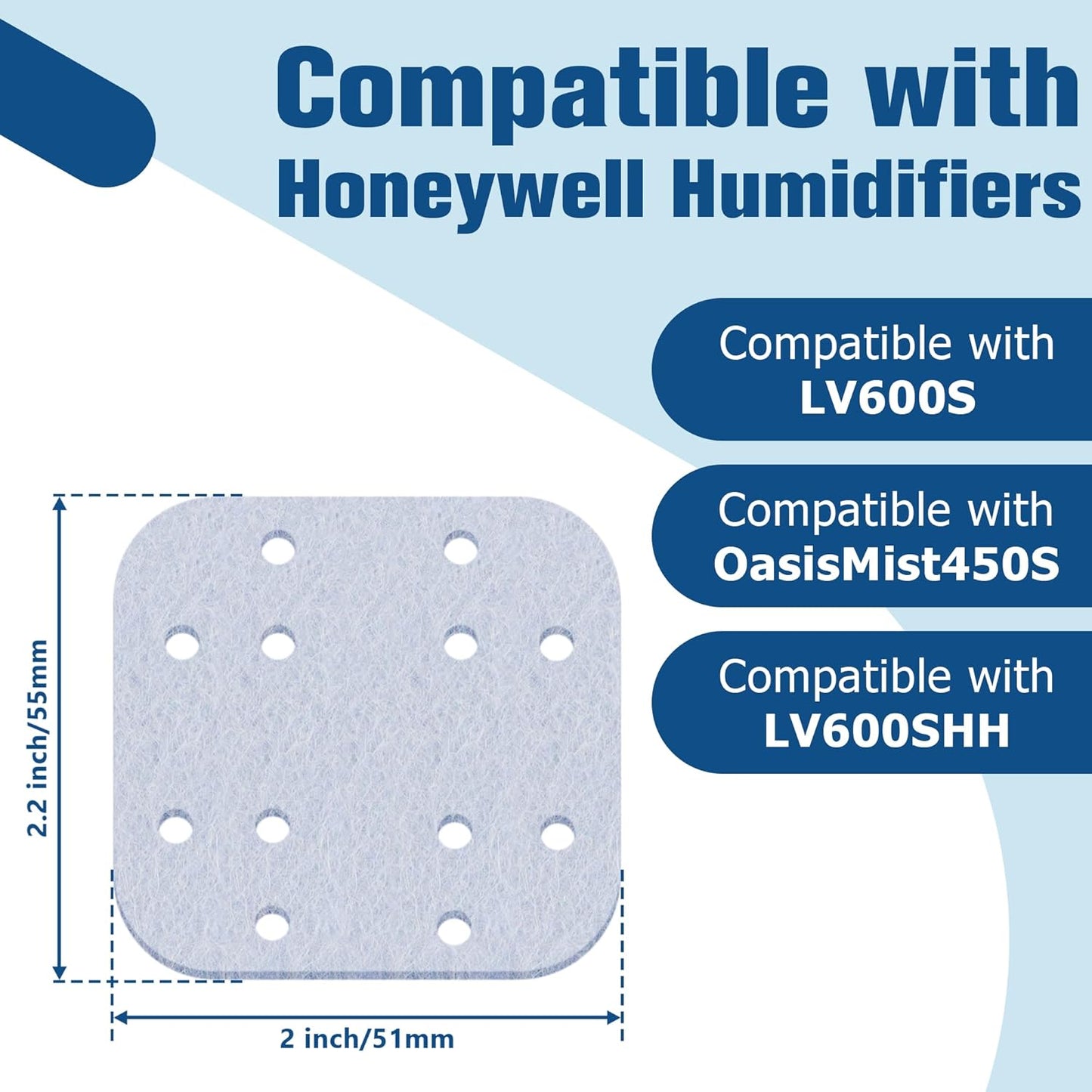 Humidifier Replacement Filters for LEVOIT, Mineral Absorption Pad Compatible with LV600S, LV600HH, OasisMist450S
