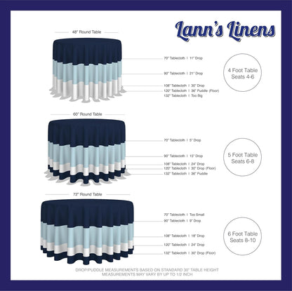 Lann's Linens 90" Round Premium Tablecloth - Black Polyester Fabric for Wedding/Banquet
