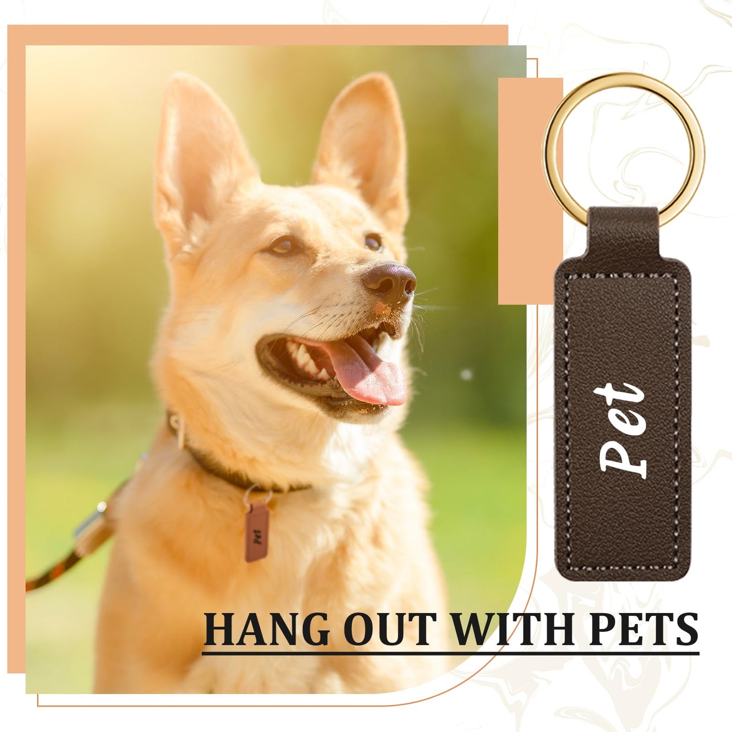 Wavyknot 48 Pcs Leather Keychains Blank Bulk PU Leather Laser Engraving Keychains Gift for Men Women Christmas Birthday (Brown Color)
