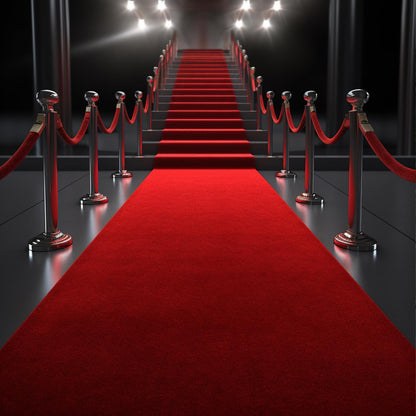 Extra Thick Red Carpet Runner 3 x 15Ft, Non-Slip TPR Rubber Backing, 450 GSM Heavy-Duty Aisle Runner Red Runner Rug for Wedding Ceremony, Hollywood Party, Graduation & Award Events
