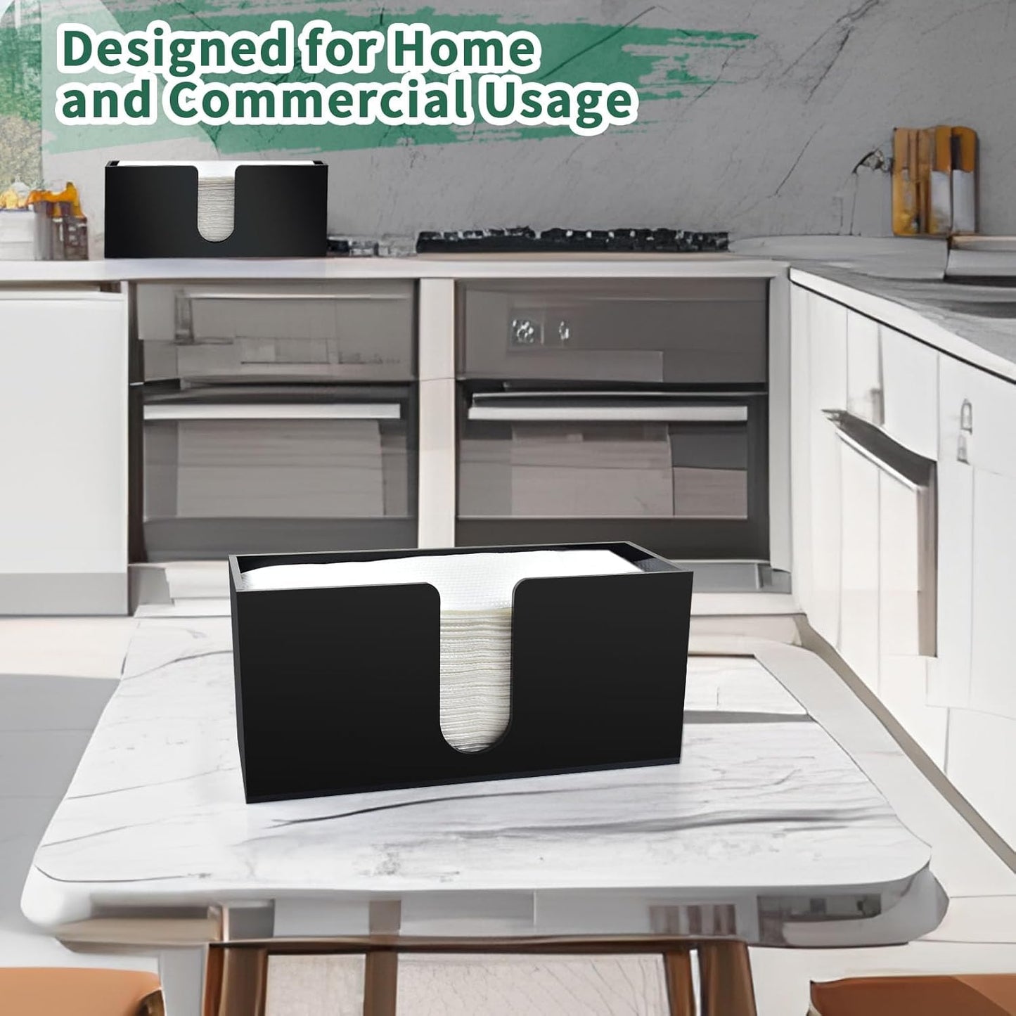 1Pack Countertop, Paper Towel Holder Black Acrylic Napkin Dispenser, Multifold Paper Towel Dispenser for Z-fold C-fold