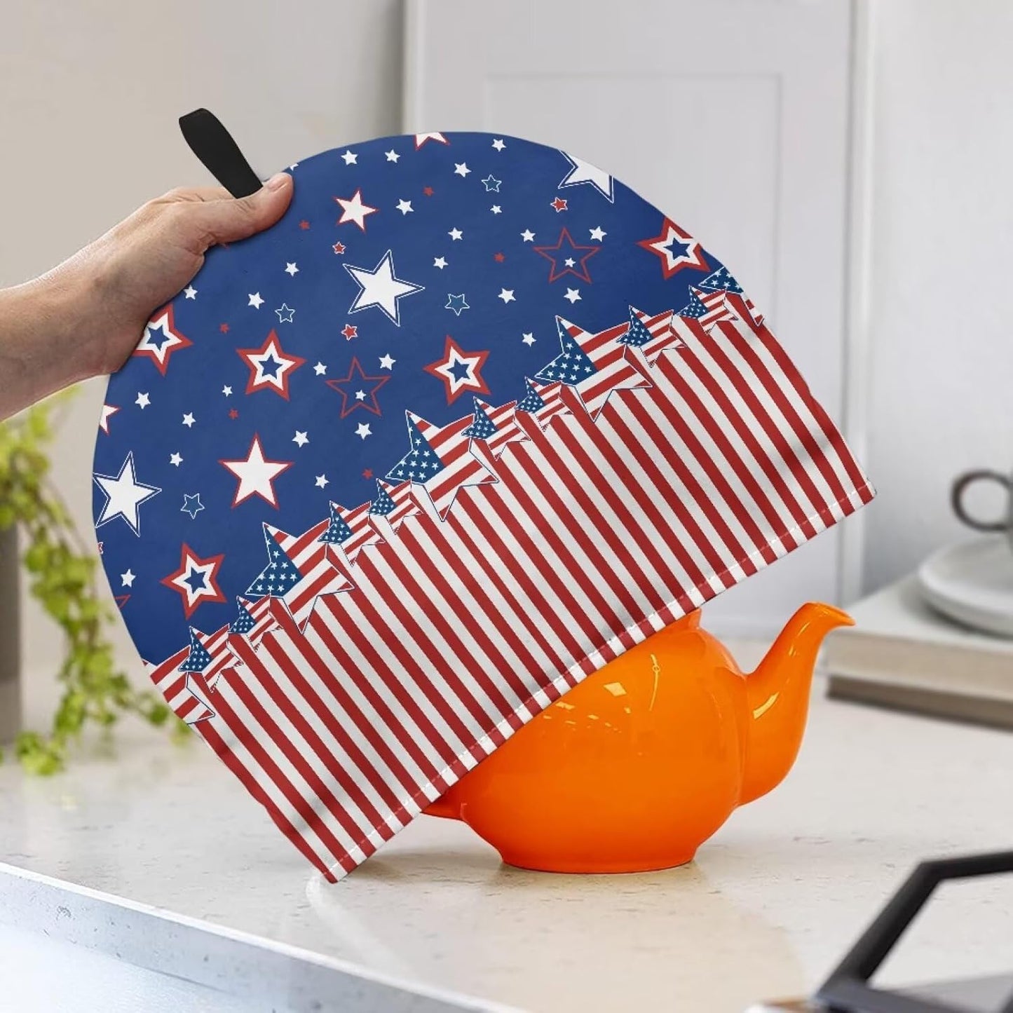Patriotic American Flag Tea Pot Cozy, Insulated Teapot Cozies for Home Kitchen Tea Party Decorative for July 4th