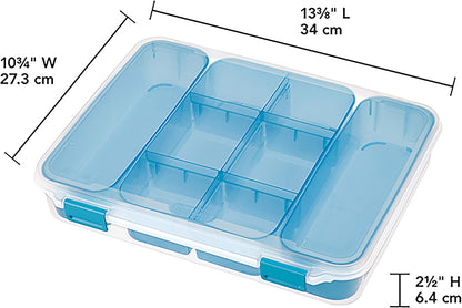 Sterilite Divided Case - Versatile Storage Solution for Organizing Crafts & Supplies | Multicolor