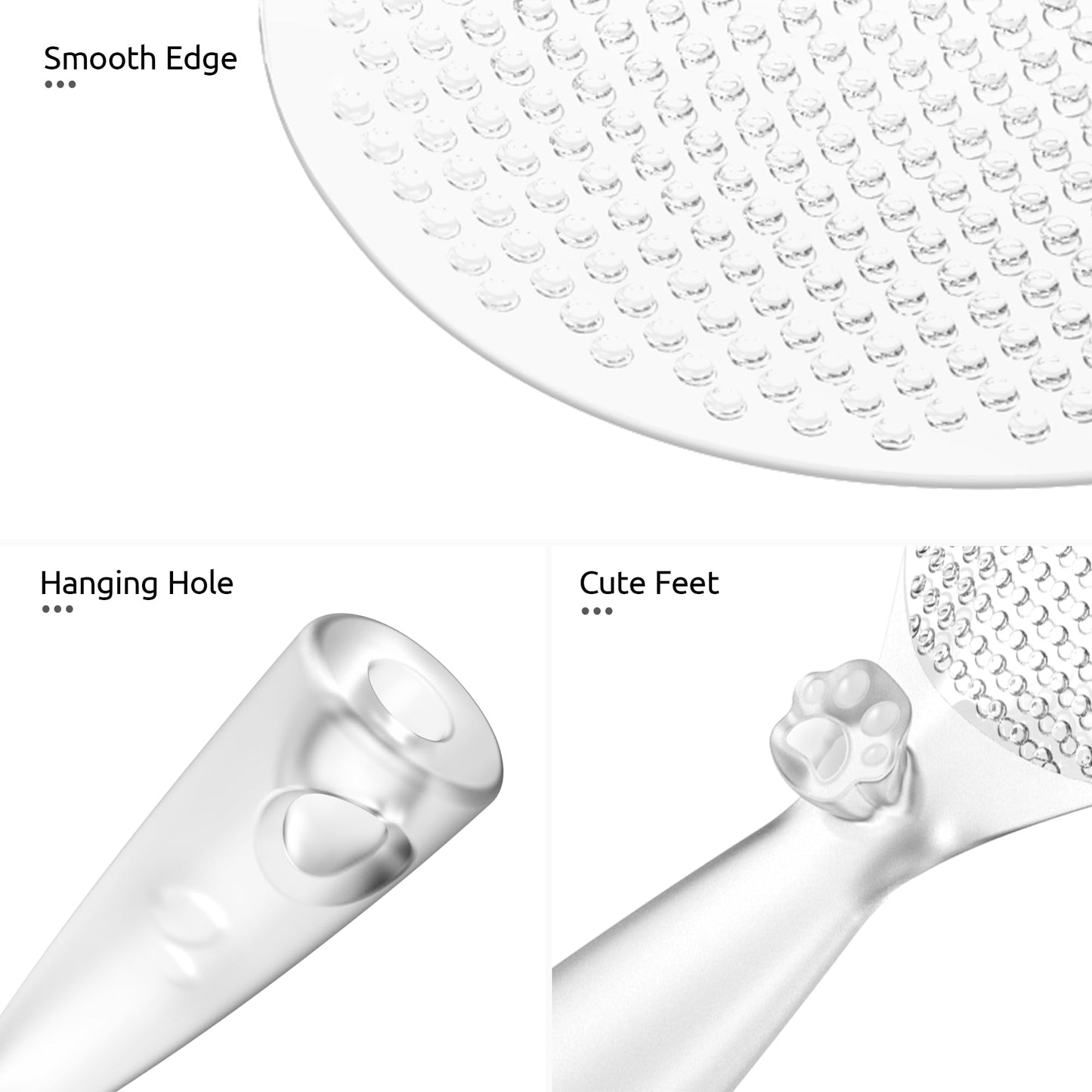 U-Taste Rice Spoon Paddle Scooper: 329°F Heat Resistant Food-Grade TPX Rice Spatula, Safe for Non-Stick Cookware, with Built-In Stand, Lightweight for Sushi, Pasta, Cooking & Serving (Transparent)