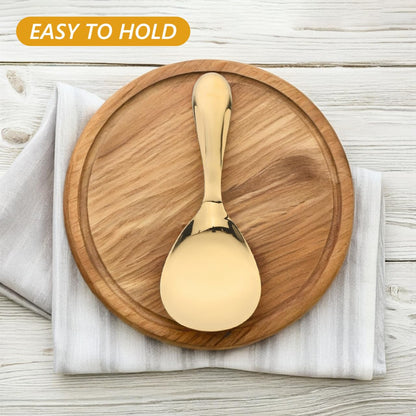DOITOOL Golden Rice Spoon Stainless Steel Rice Paddle Non- stick Rice Serving Spoon Mashed Potato Scoop Rice Spatula Gold Rice Scooper Japanese Rice Cooker