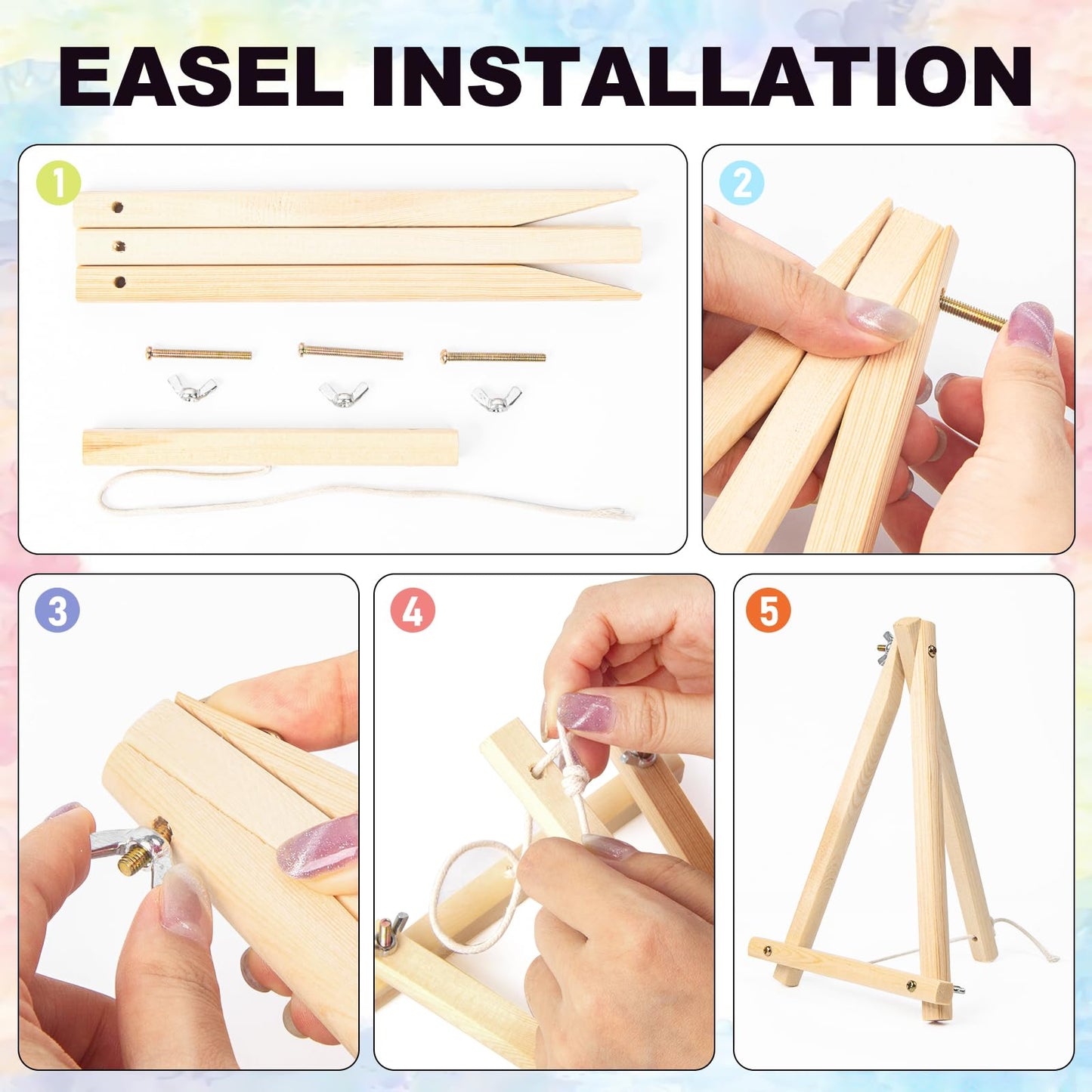 4 Pack Framed Paint by Numbers Kit for Adults Beginner with Wooden Easel, Green Plant Paint by Number Kits with Frame, DIY Acrylic Simple Painting by Numbers for Home Wall Decor Gift 8x12 inch