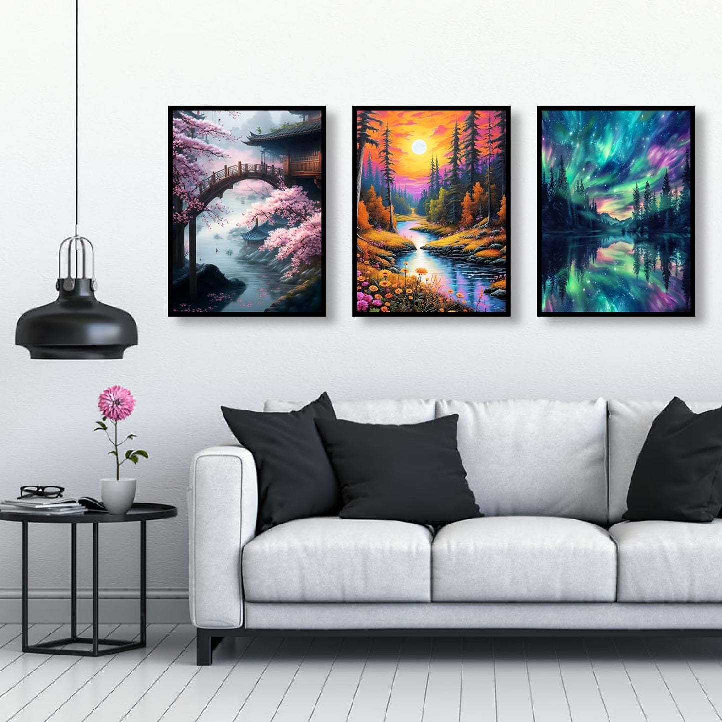MRMIOOM 9 Pack Diamond Painting Kits for Adults, 5D Landscape Diamond Art Painting Kits for Adults Beginner, Adult Diamond Art, DIY Aurora Full Drill Diamond Dots for Home Wall Decor 12X16 Inch