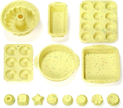 Skiennix 46PCS Silicone Bakeware Set - Versatile Molds for Cakes, Muffins, and Cupcakes | Durable & Easy to Clean