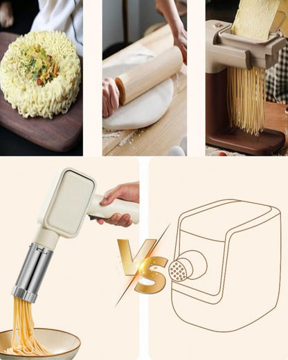 Electric Pasta Machine, Household Handheld Wireless Noodle Machine. A Homemade Noodle Machine With 10 Types Of Noodle Molds And 2 Types Of Enema Filling Nozzles