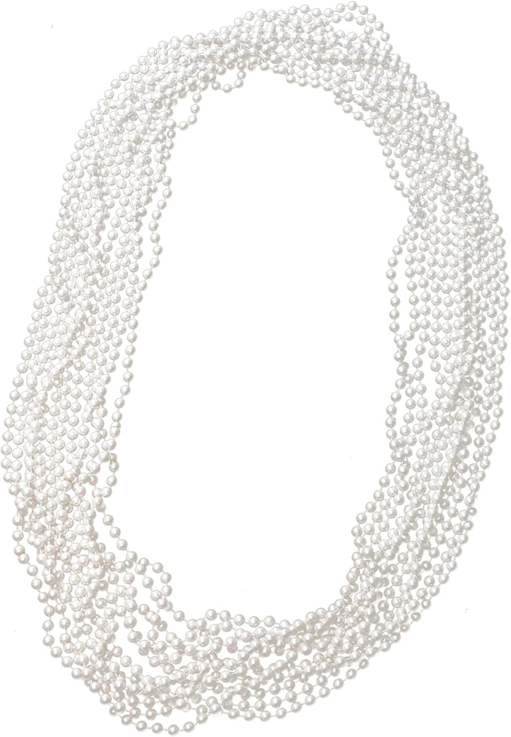 "Skeleteen Faux White Pearl Necklaces - 12 Pack Pearl Beaded Necklace Party Favors"